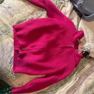 Pink sweater jacket